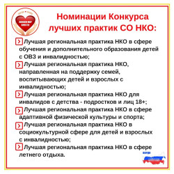Всероссийский Конкурс лучших практик СО НКО в сфере помощи детям-инвалидам и инвалидам с детства 18+, а также их семьям &laquo;Меняем мир вместе&raquo;.